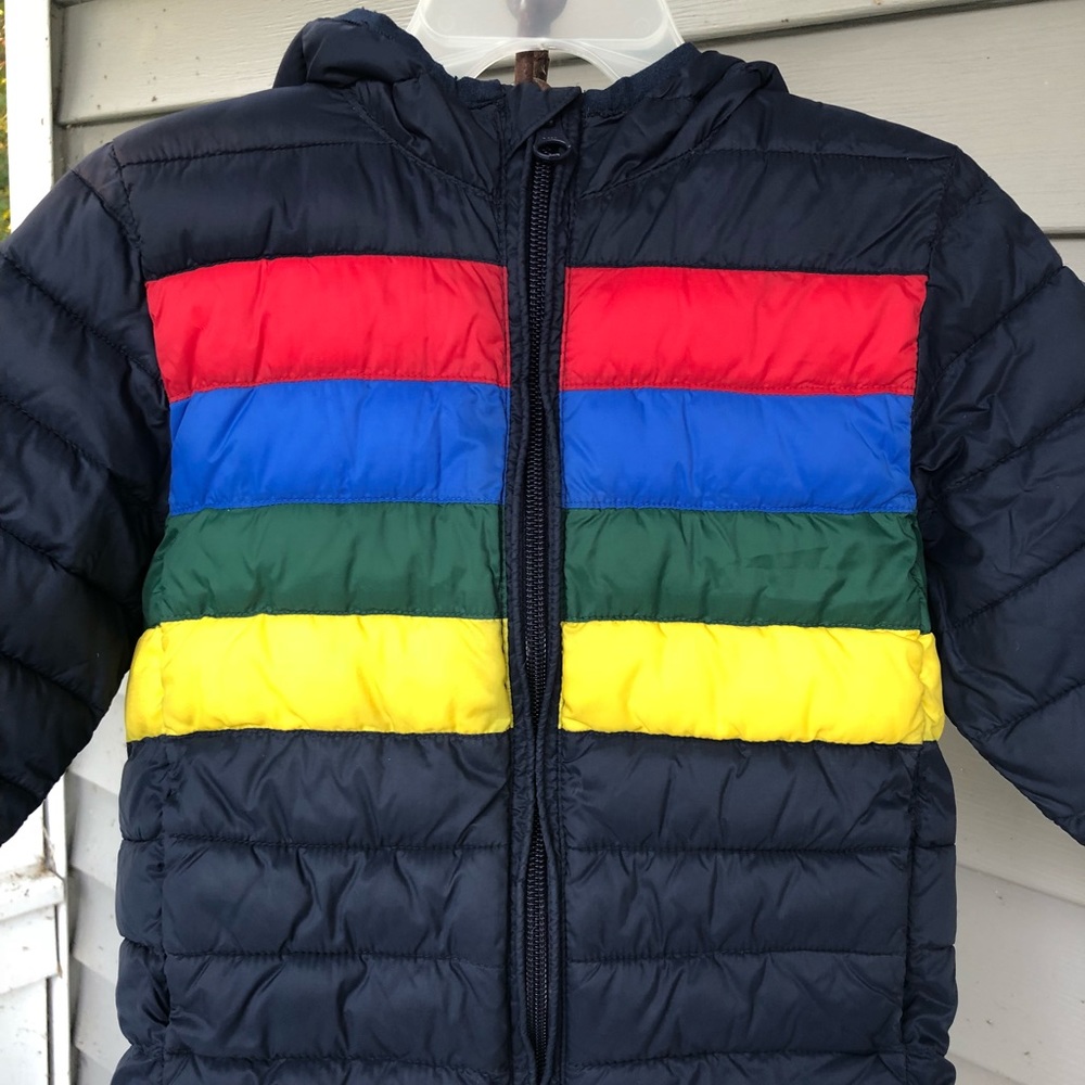 Gap Boys 2t Jacket Navy Rainbow Winter Coat Kids